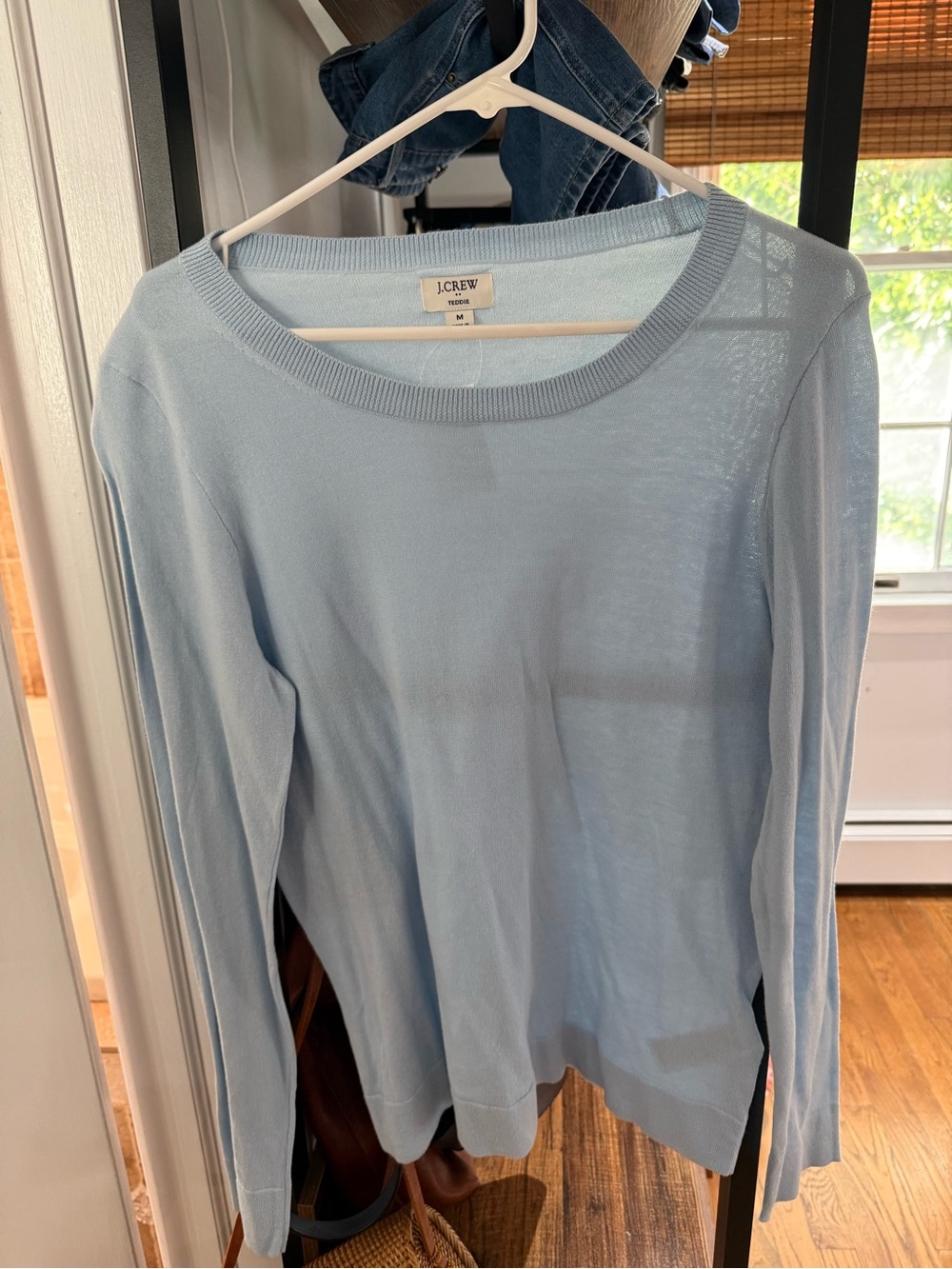 J. Crew Pale Blue Long Sleeve Crewneck Top